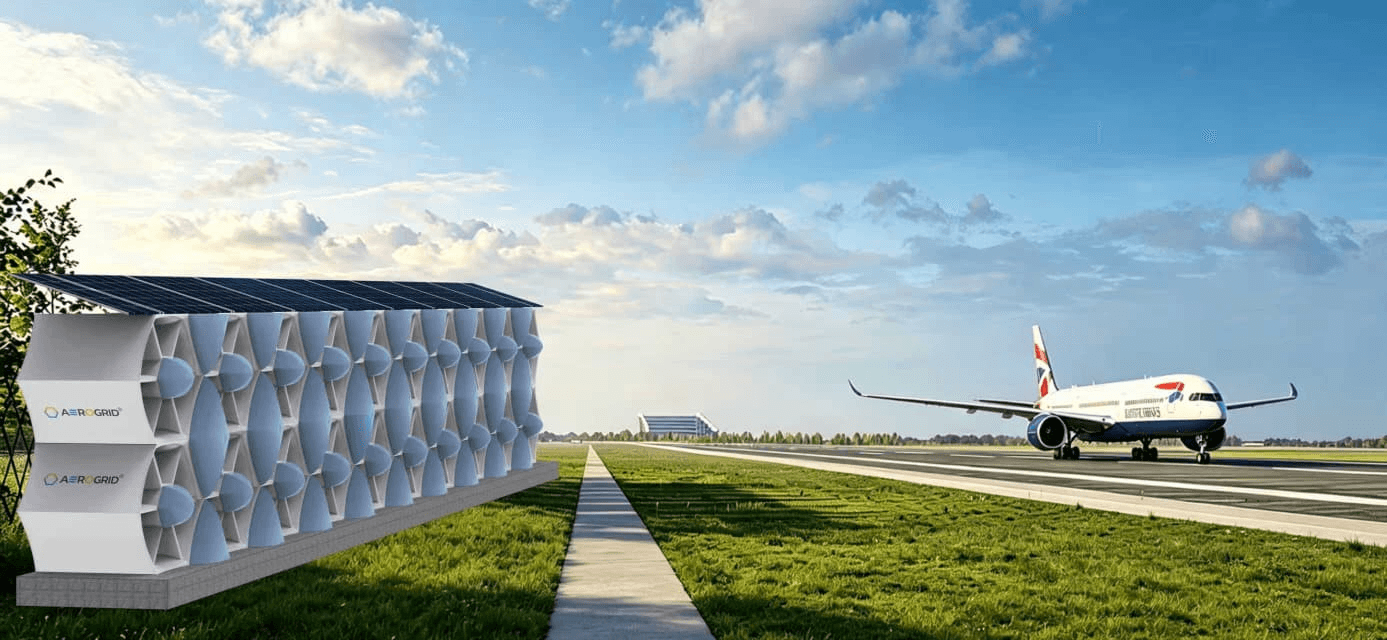 An AEROGRID array installed alongside an airport runway