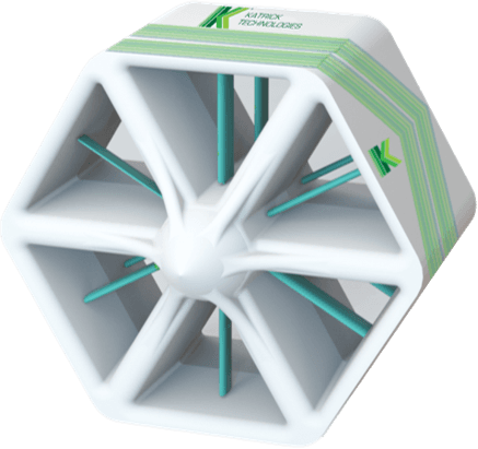 A single AEROGRID hexagonal ducted panel showing the internal aerofoil array
